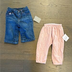 Baby gap denim & reversible cotton pants 3-6M NWT
